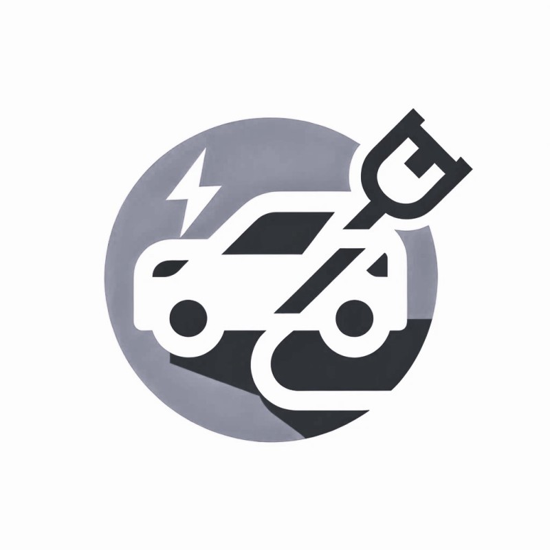 DALLE 2024 04 10 09.16.24 An icon in the same minimalist design that symbolizes e-mobility, but this time with a white background. The design was intended to create a stylized
